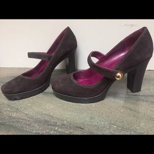 Coach brown suede Maryjane pumps